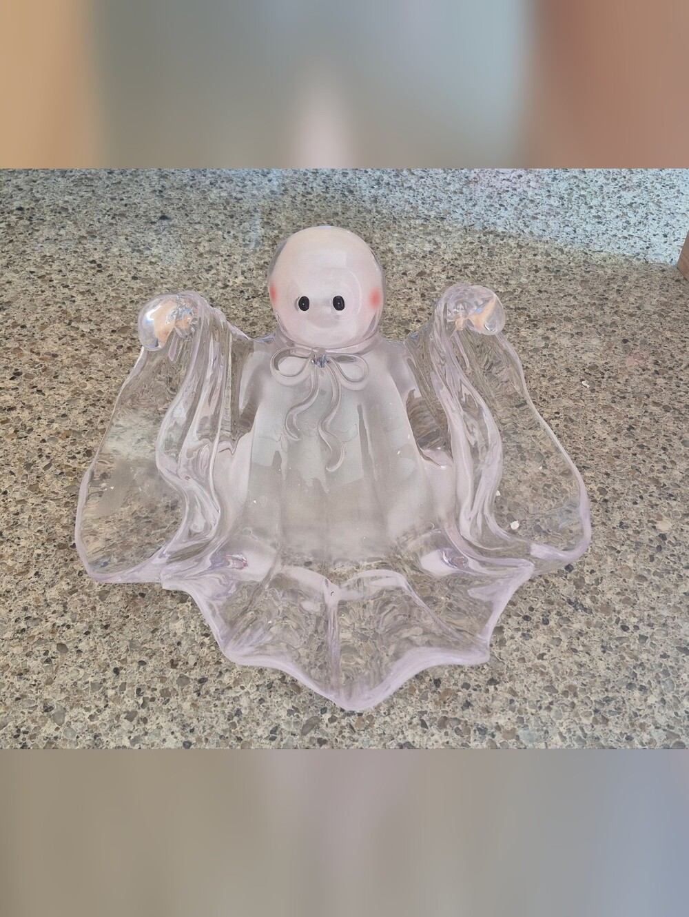 Vintage 2004 Heritage Mint Spooky Sweets Ghost Candy Dish Acrylic 10"x10"x4" Box